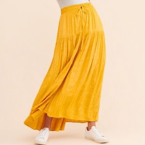 Anthropologie Mustard Yellow Maxi Skirt